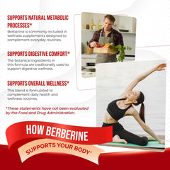 AUMETO Berberine capsules with cinnamon-turmeric blend displayed for daily use.