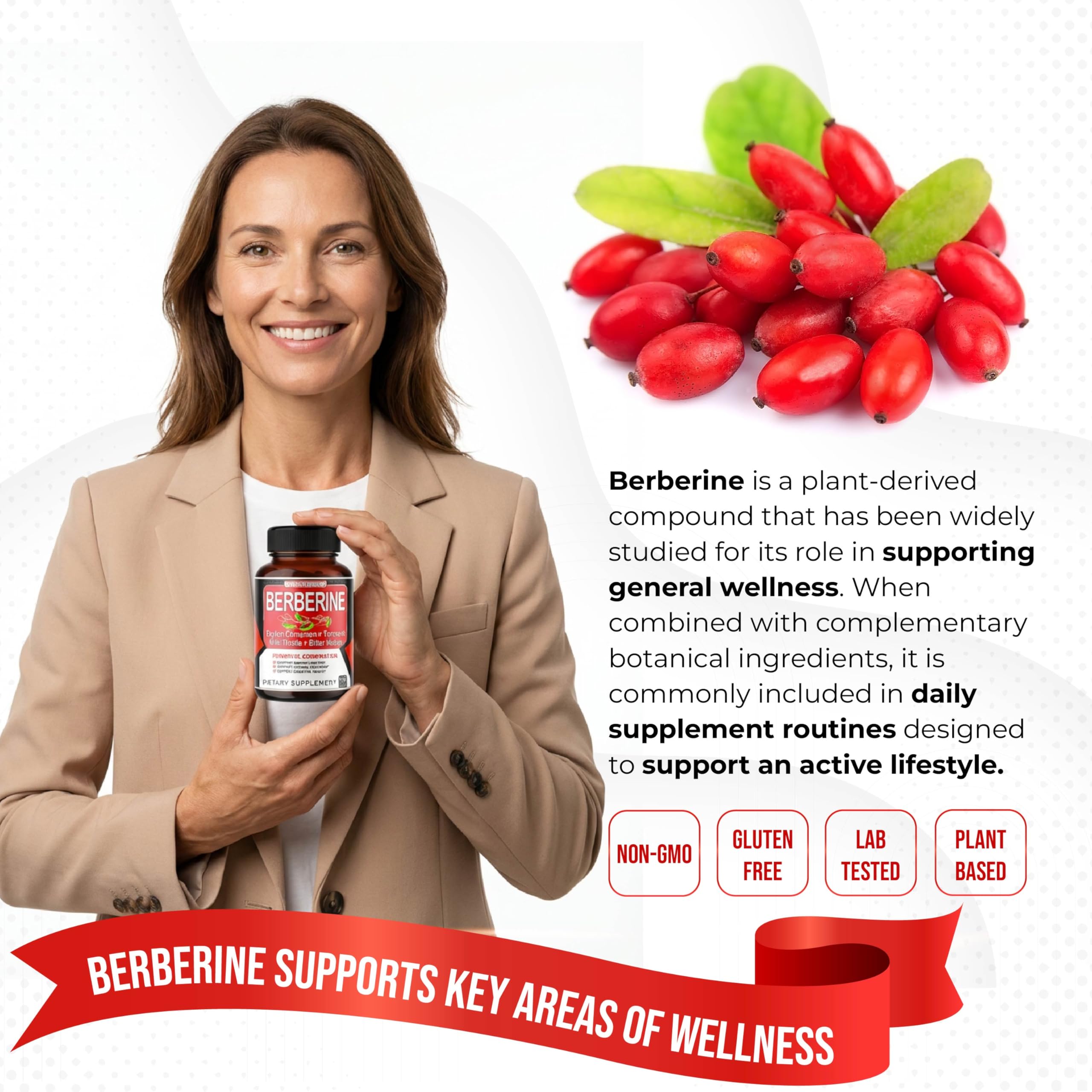 Close-up of AUMETO Berberine label highlighting cinnamon and turmeric ingredients.