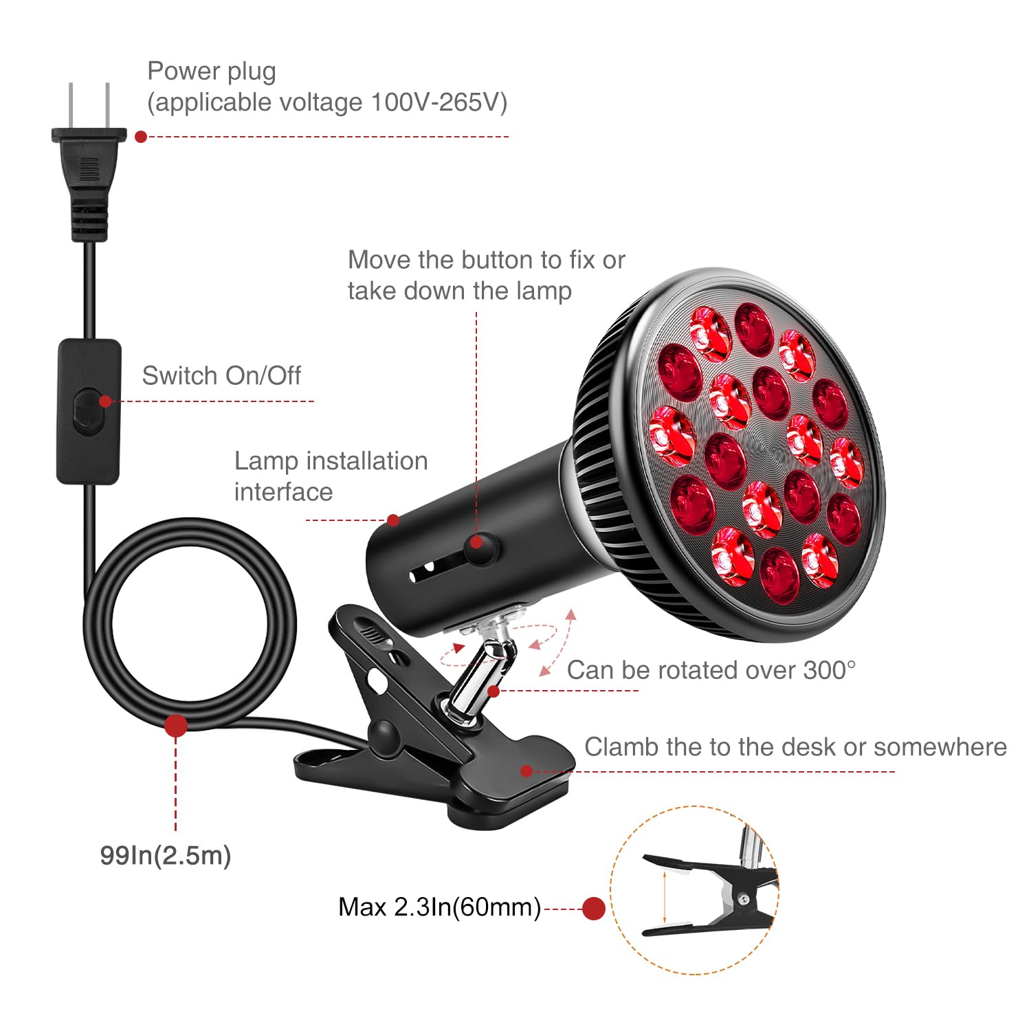 Aumtrly red light therapy lamp designed for face and body sessions at home