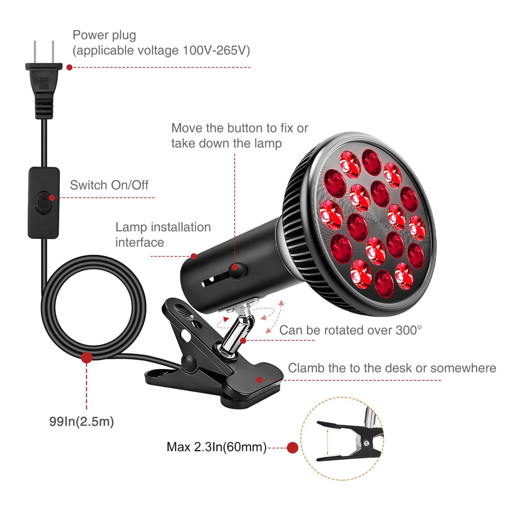 Aumtrly red light therapy lamp designed for face and body sessions at home