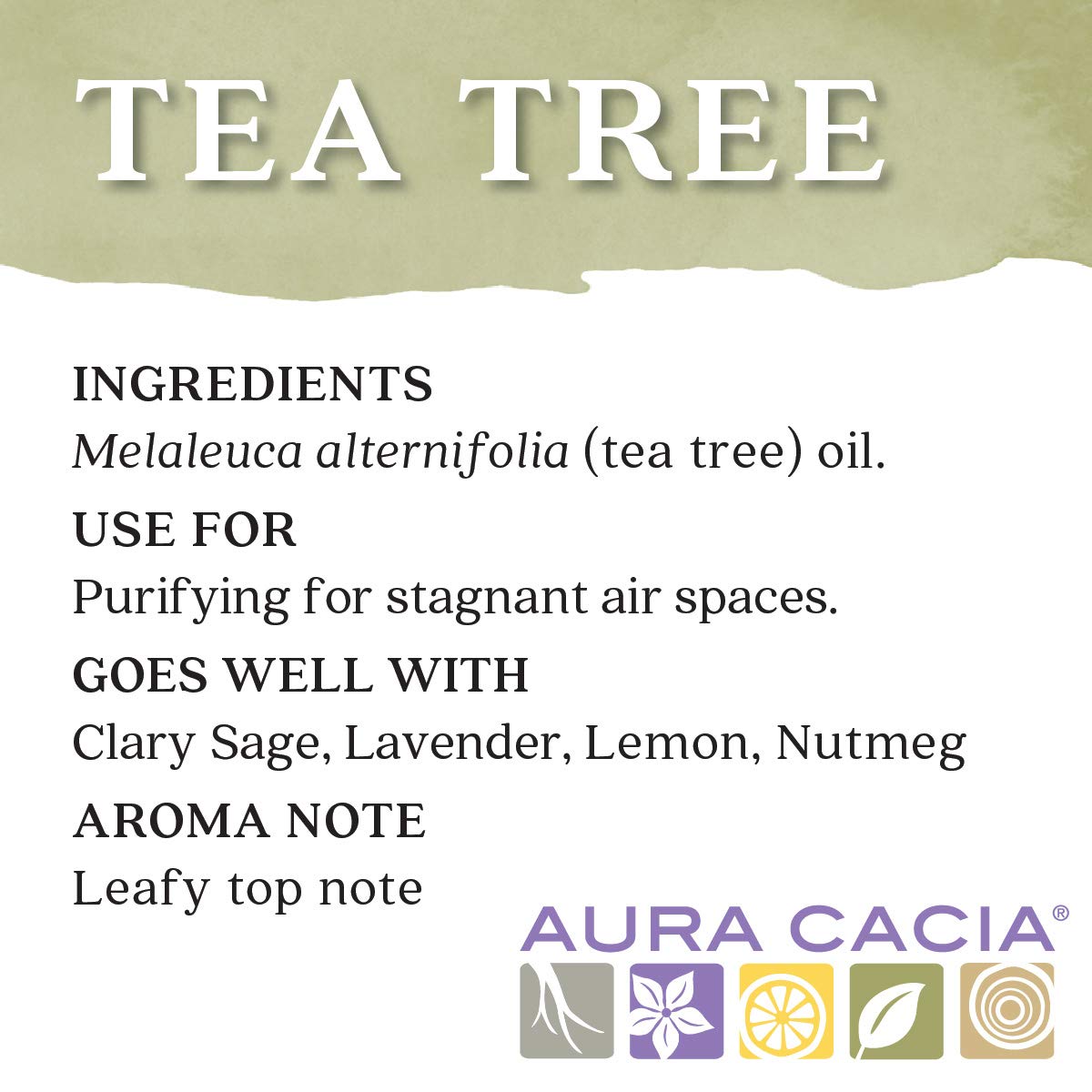Aura Cacia aceite arbol de te, aplicacion en palma con portador