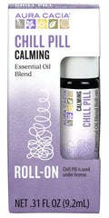 Aura Cacia Chill Pill Roll-On portable bottle for on-the-go calm and balance.