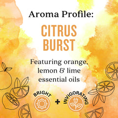 Aura Cacia Citrus Burst box front communicates a premium, natural essential oil blend.