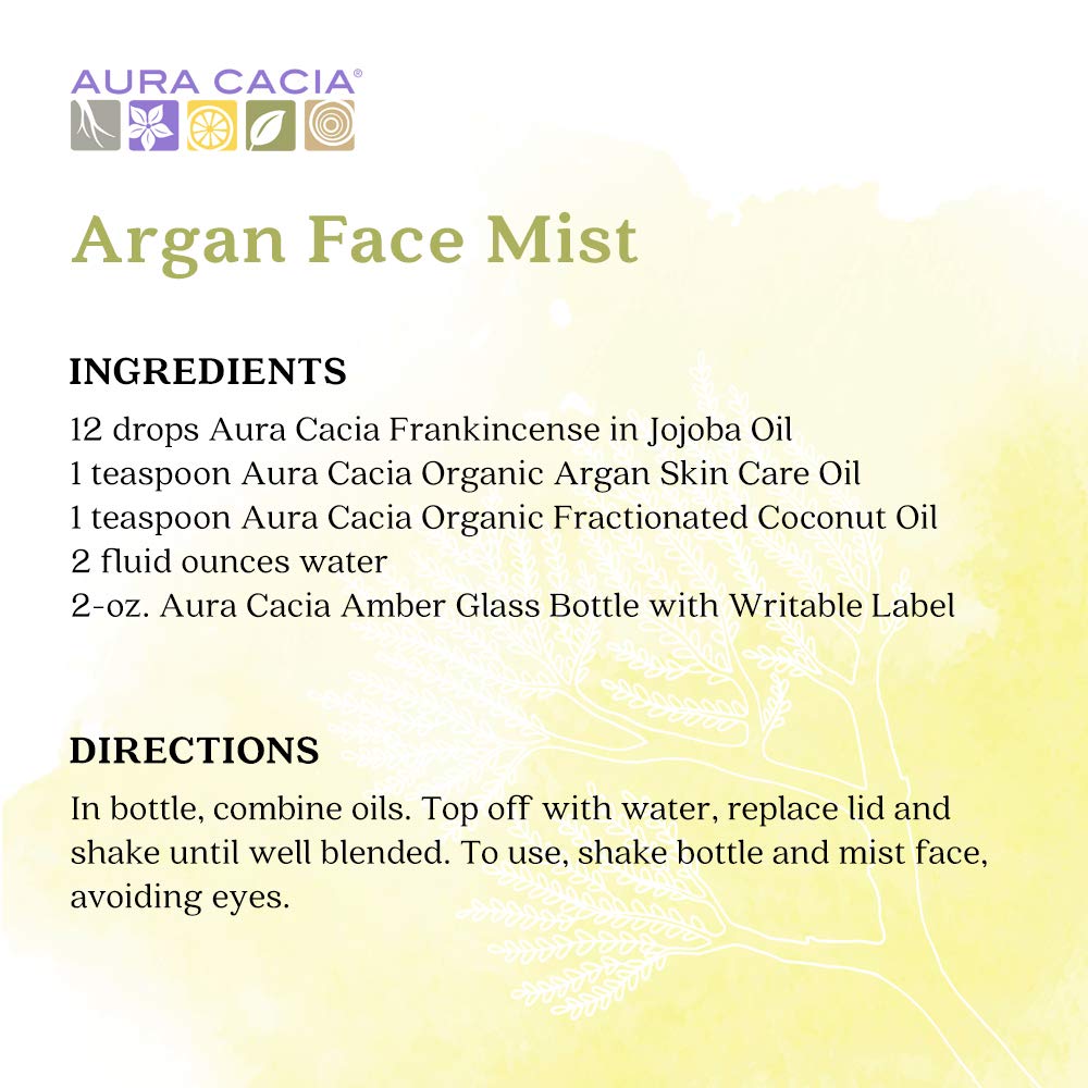 Aura Cacia Frankincense in Jojoba Oil packaging detail signals GC/MS tested purity