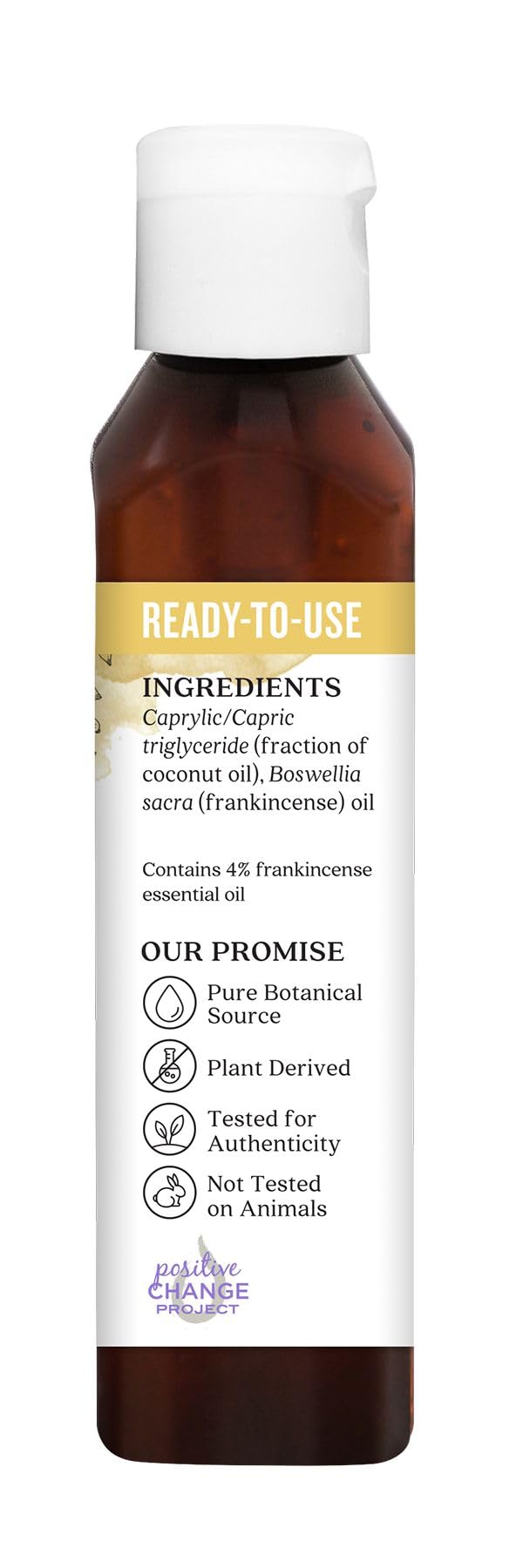 Aura Cacia frankincense oil fractionated coconut oil close-up highlights lightweight skin hydration