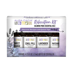 Aura Cacia Lavender bottle for calm and relaxing moments.