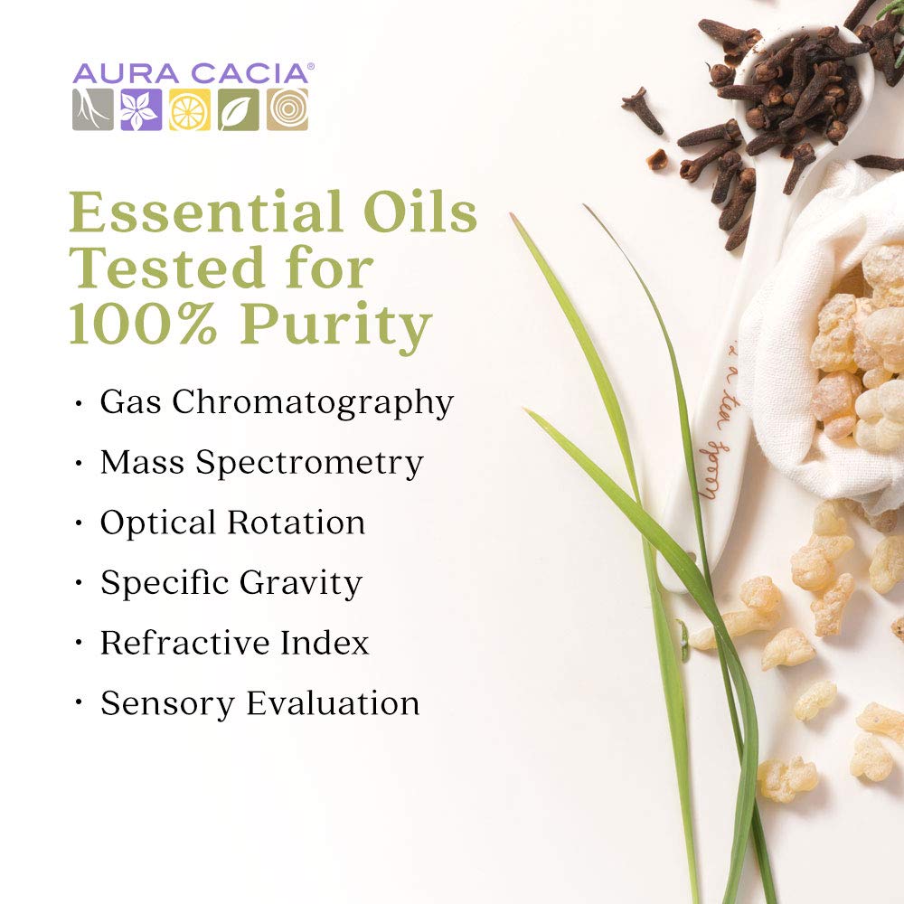 Aura Cacia product in a bright bathroom ready for a morning routine