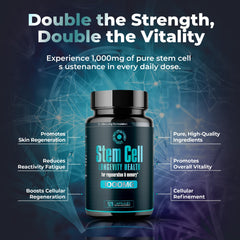 Aura Vitamins stem cell 1000mg bottle pour shows convenient capsules for easy daily use