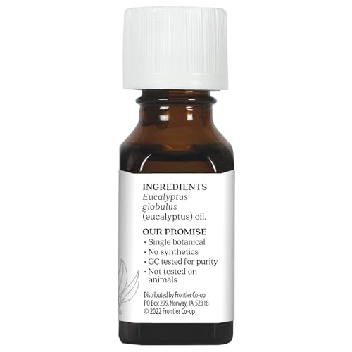 Aura Cacia eucalyptus packaging underscores global sourcing and cooperative values.