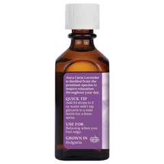 GC/MS tested label on Aura Cacia lavender oil bottle
