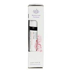 Aura Cacia packaging highlights natural rose aroma and purity.