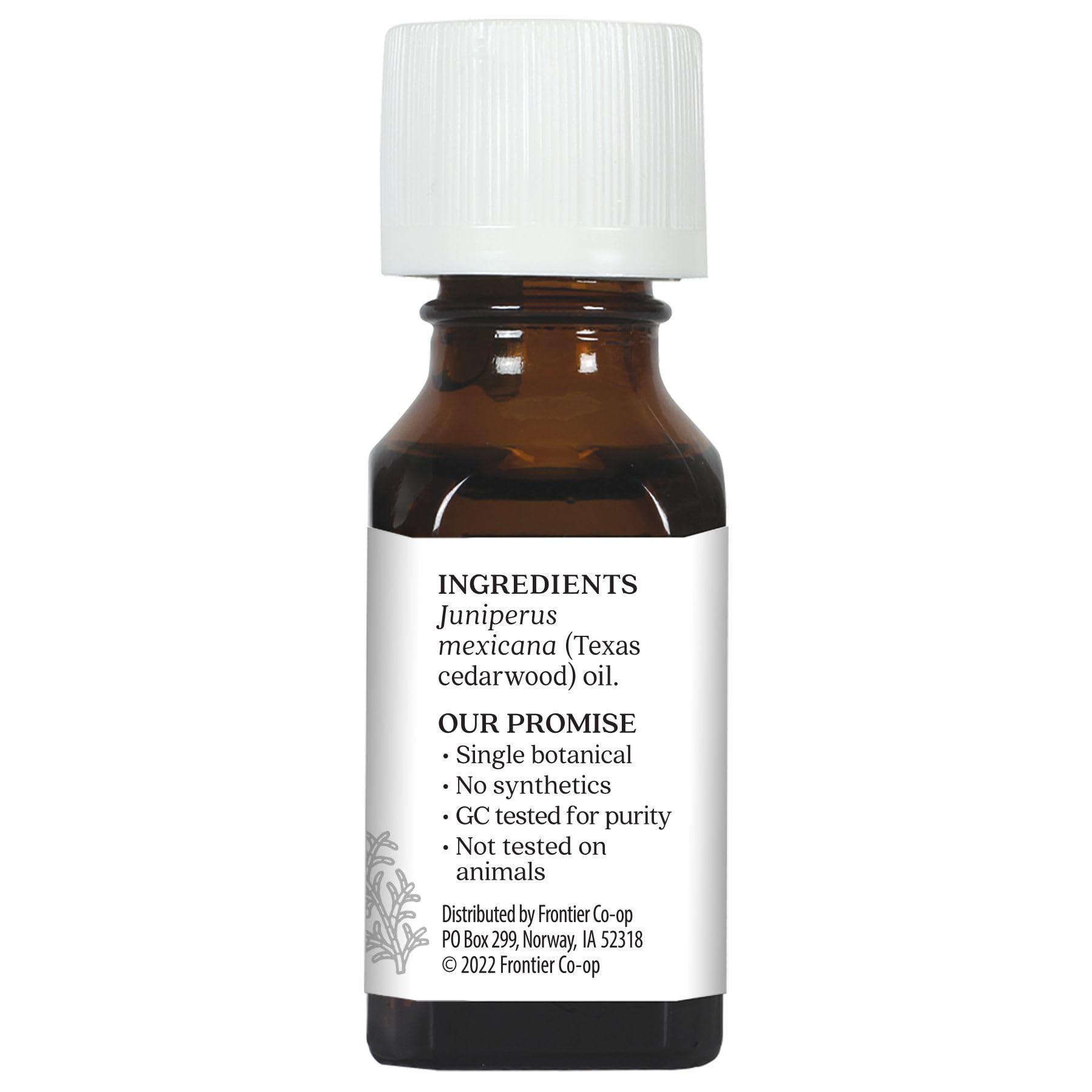 Aura Cacia Texas Cedarwood oil for massage blends, warm, calming scent.