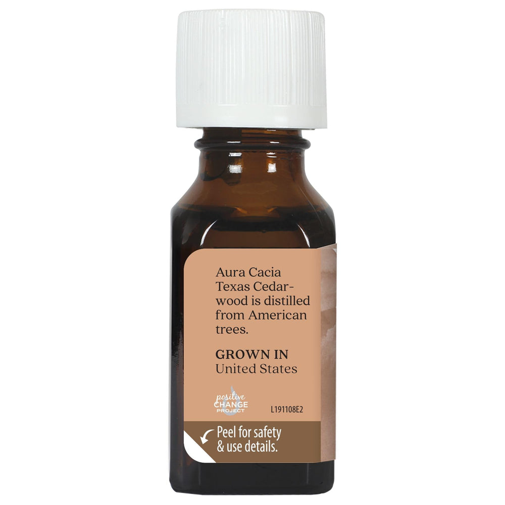 Texas Cedarwood oil by Aura Cacia for skincare blends, earthy depth.