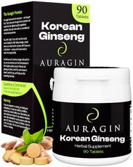 Auragin authentic Korean red ginseng bottle for daily wellness.