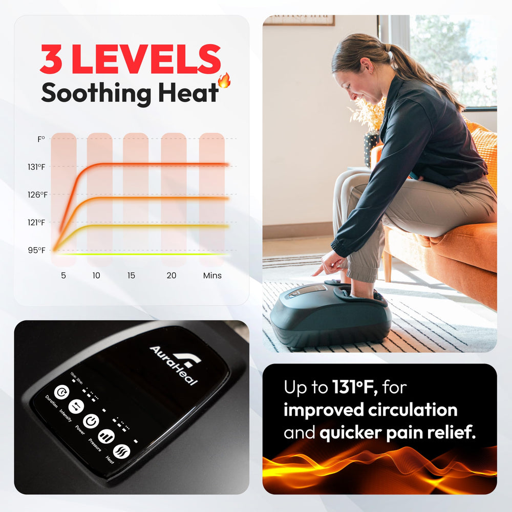 Aura Heal FootPod kneading rollers close-up, deep tissue sensation