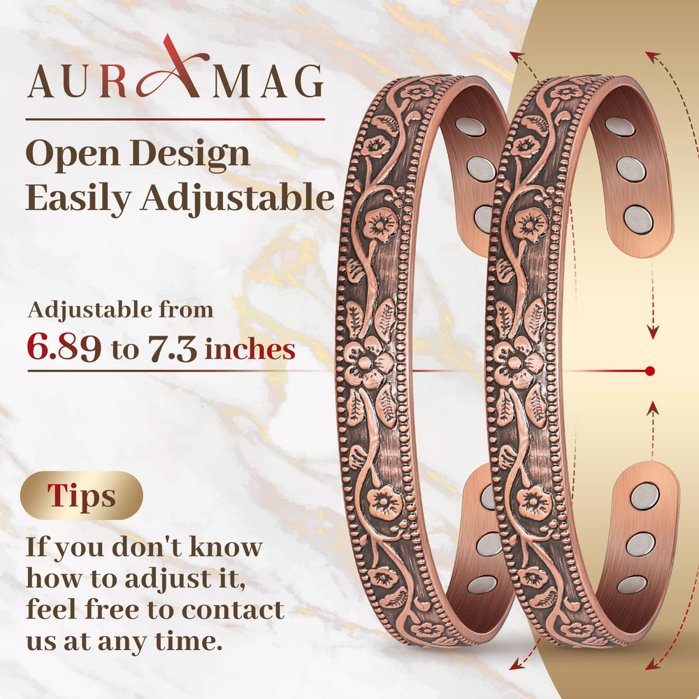 Auramag 100% pure copper, hypoallergenic and durable