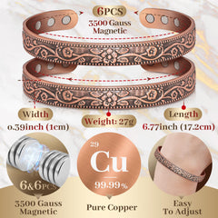 Auramag adjustable semi-open bracelet fits different wrists
