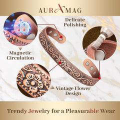 Auramag plum-blossom design bracelet blends elegance with meaningful symbolism