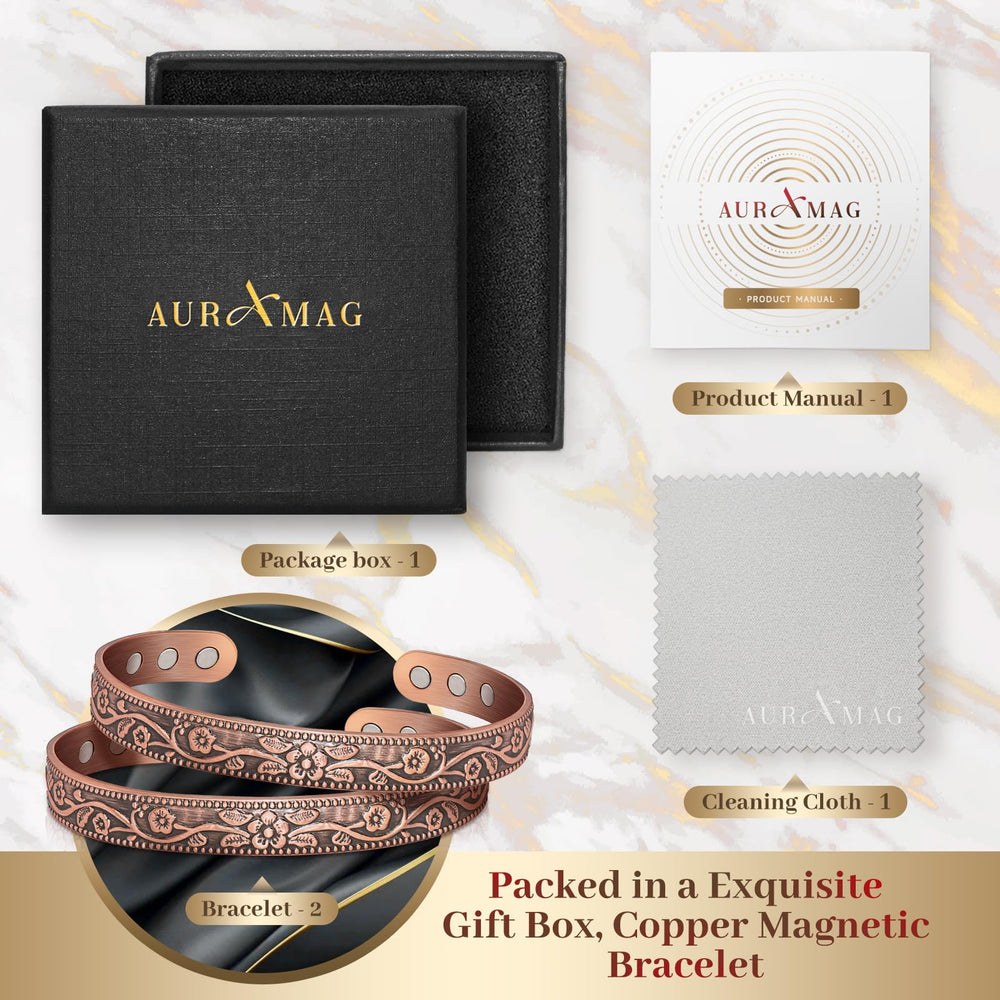 Auramag set of two copper bracelets offers versatile styling