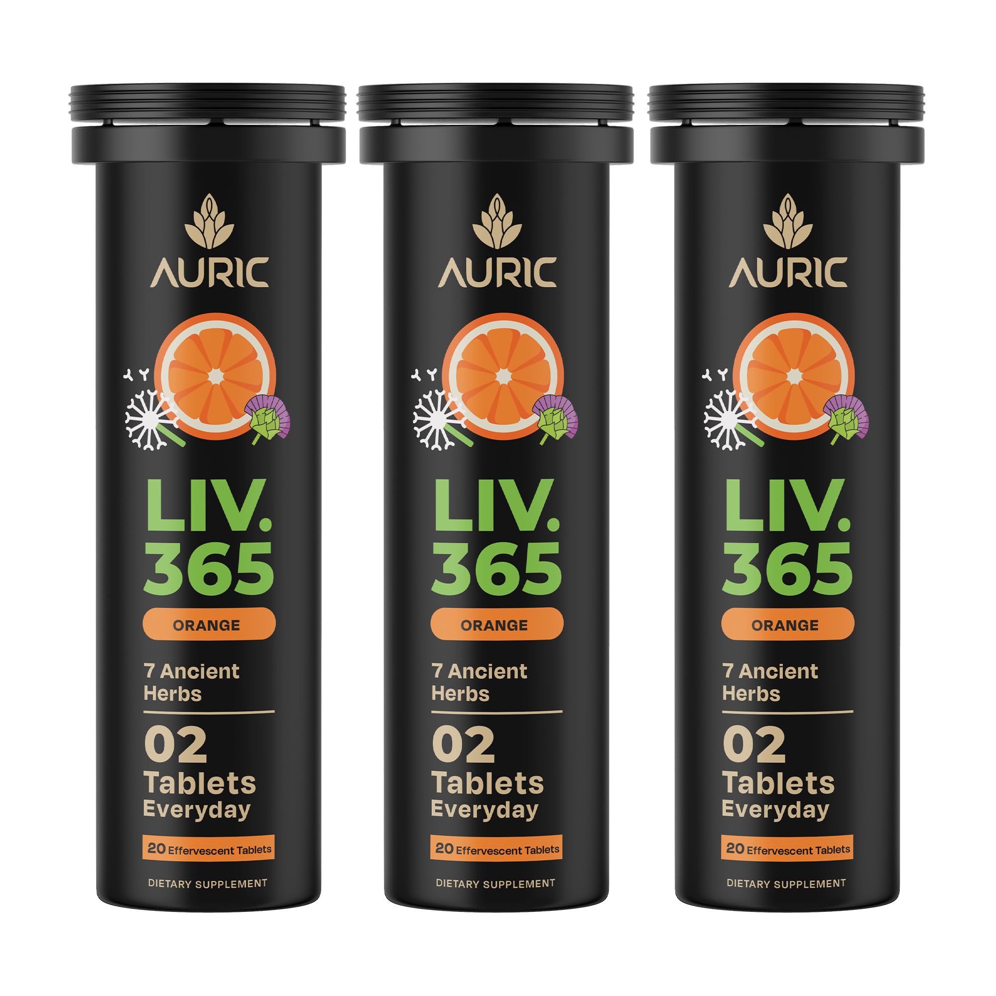 Auric Herbal Liver Support tablets in bottle for daily detox and maintenance