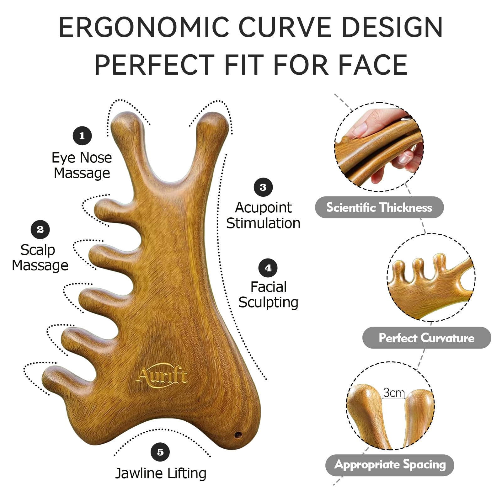 Aurift lymphatic drainage gua sha supports gentle contouring and tension relief