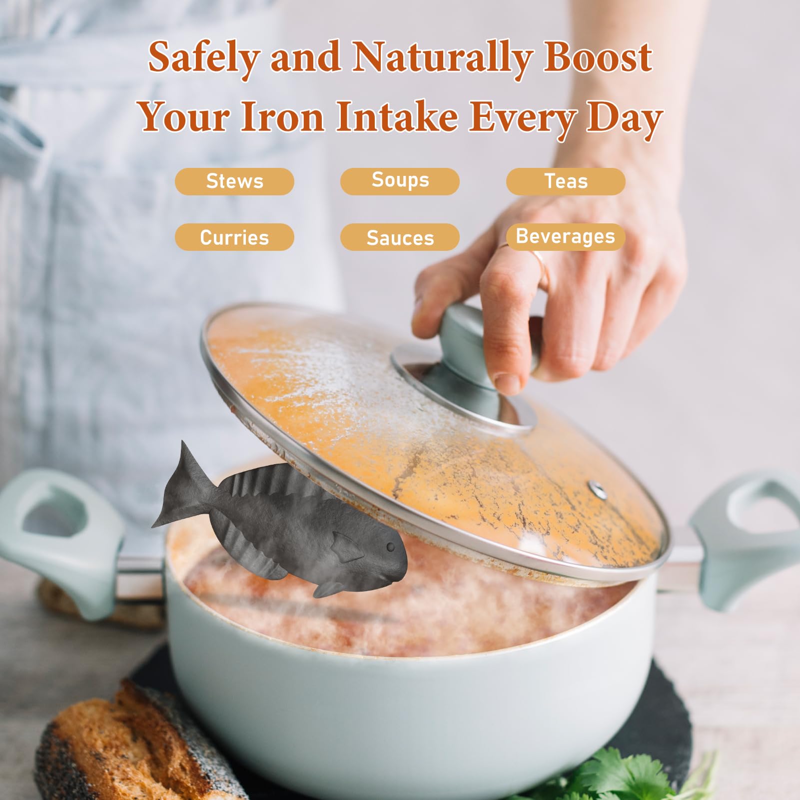 Aurionix Compact travel iron-fish fits small pots for on-the-go meals.