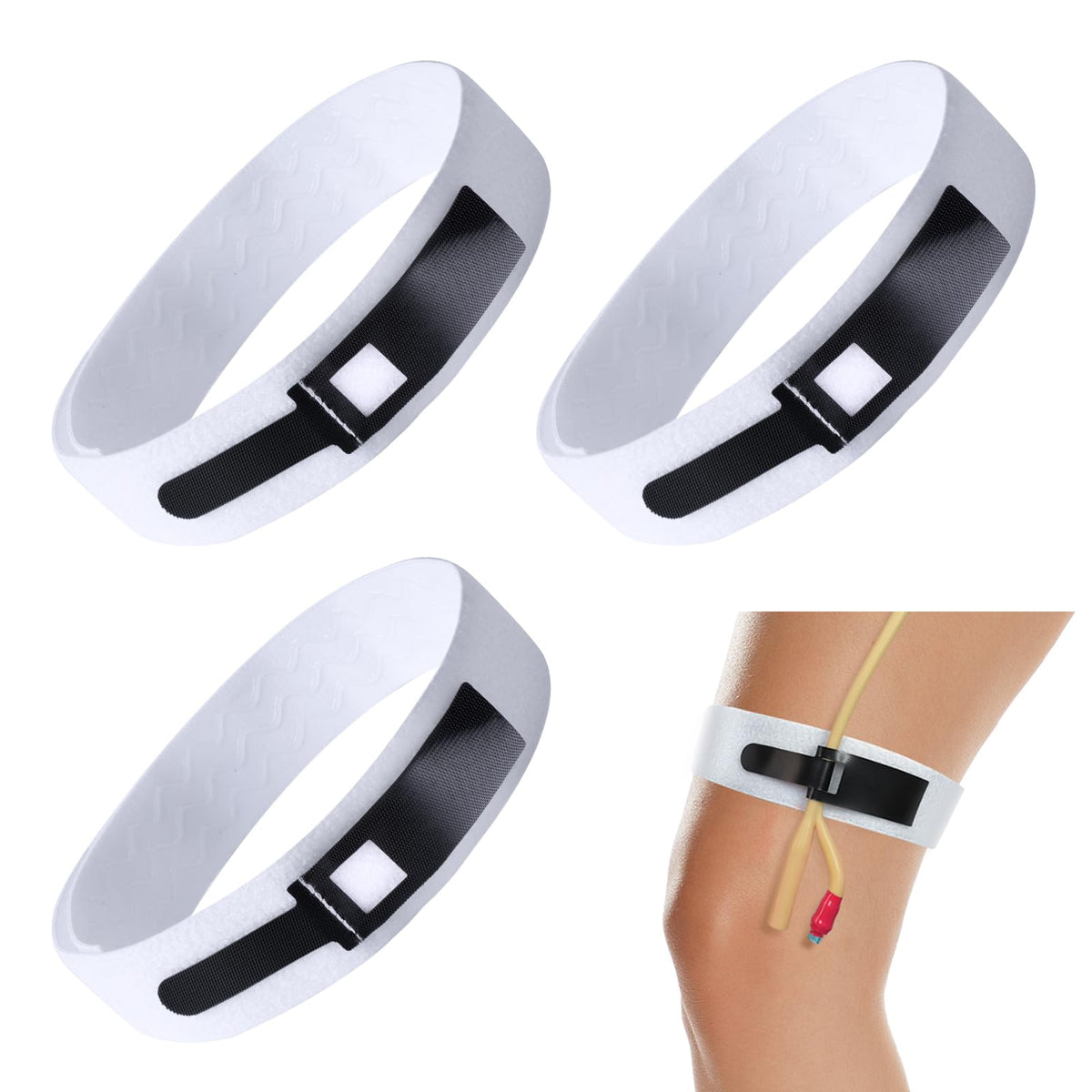 AurMirai Foley Catheter Leg Strap with soft-touch fabric for gentle skin comfort during wear.