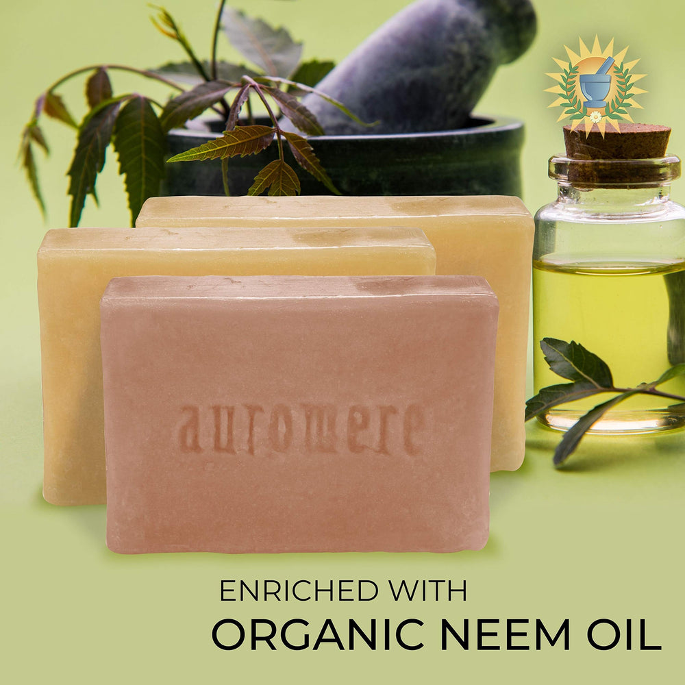 Auromere Himalayan rose soap bar with floral notes and gentle cleansing