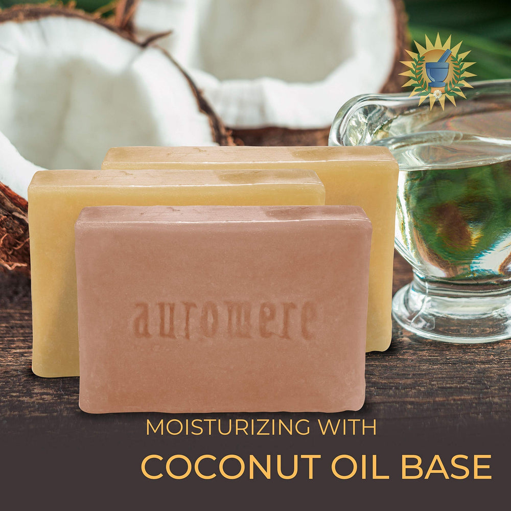 Auromere lavender-neem soap bar with calming fragrance and neem cleansing
