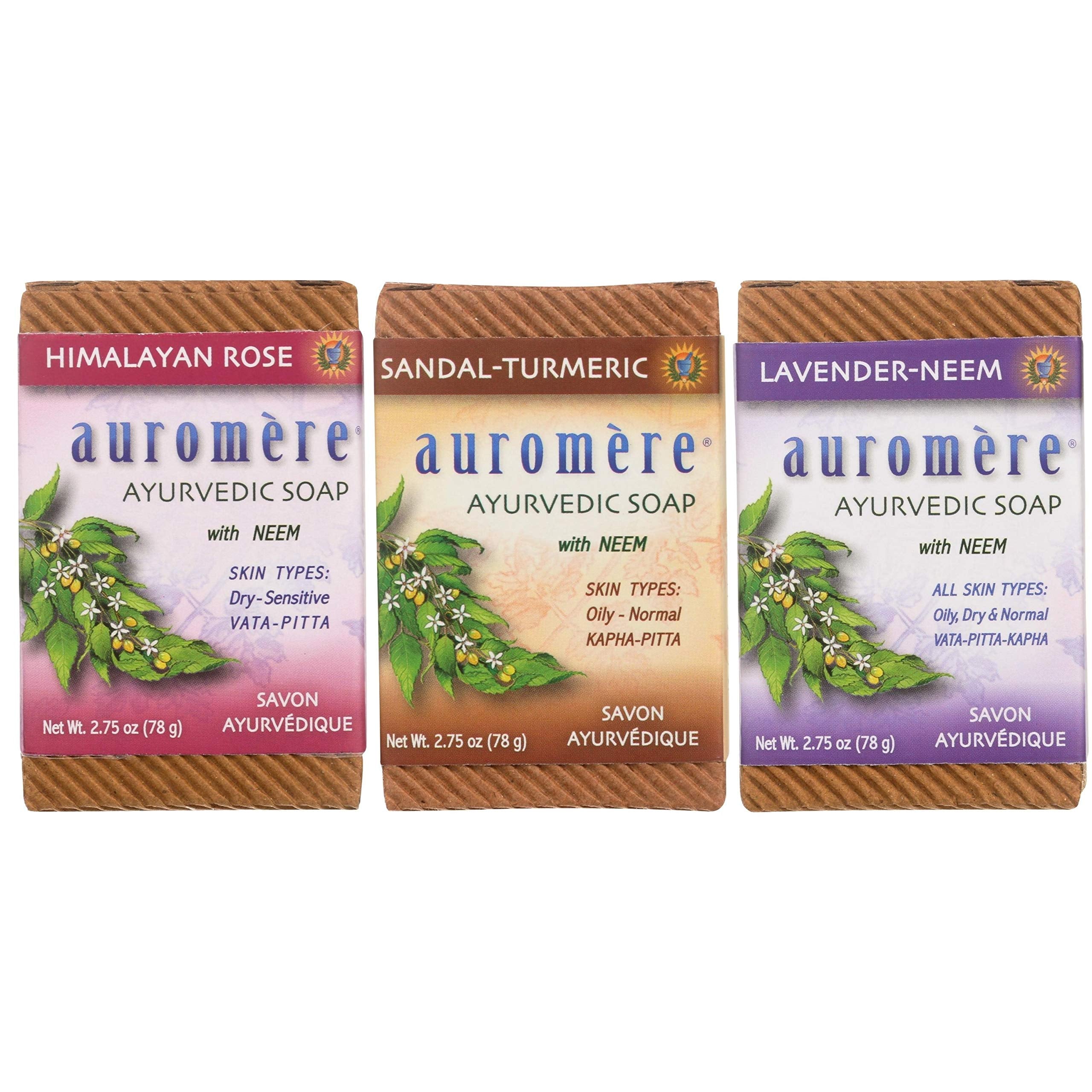 Auromere sandal-turmeric soap bar for daily cleansing with warm aroma
