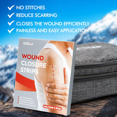 AUSLKA 4pk laceration closure strips ready for first aid.