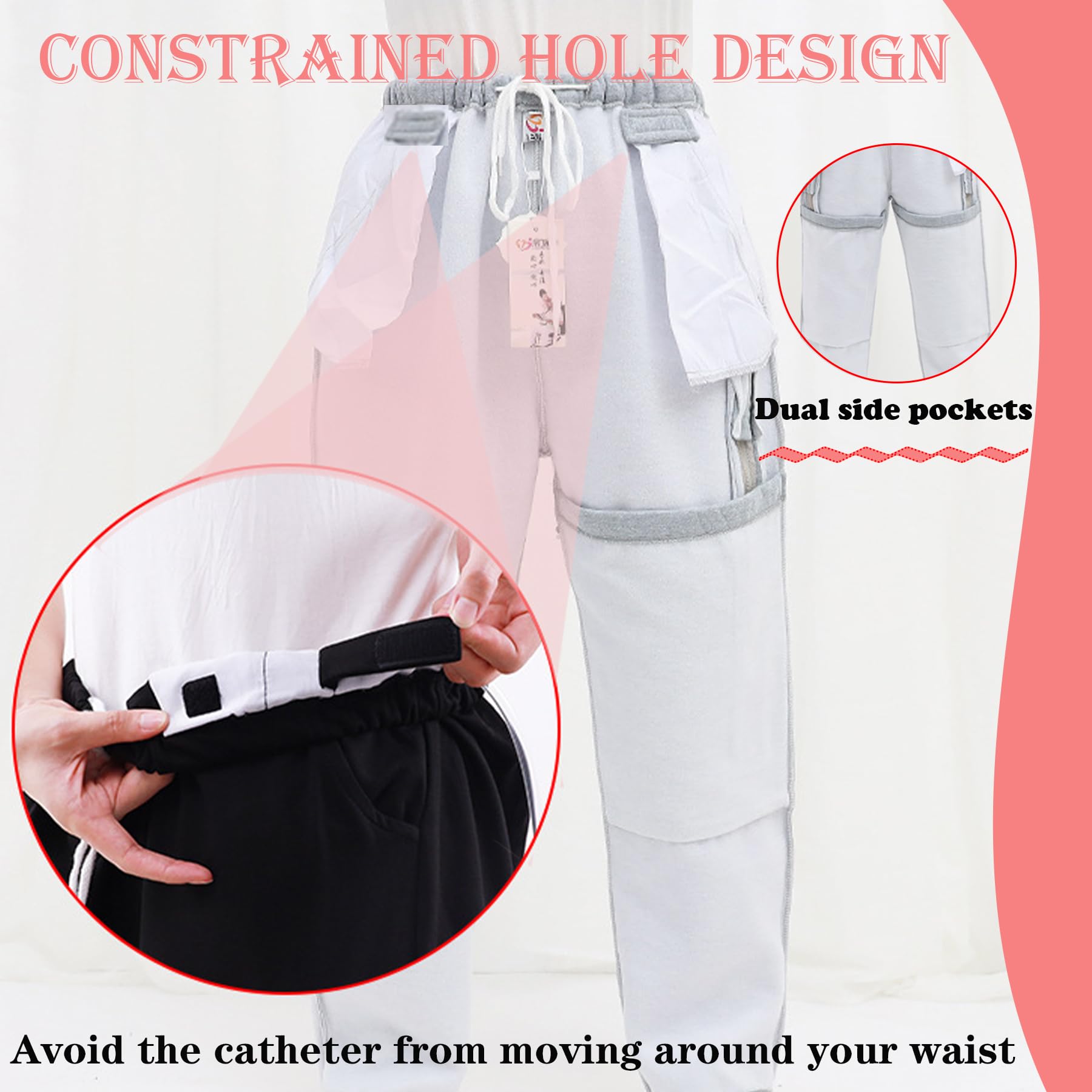 AUSTYLCO hidden double-pocket design enables discreet urine bag carry.
