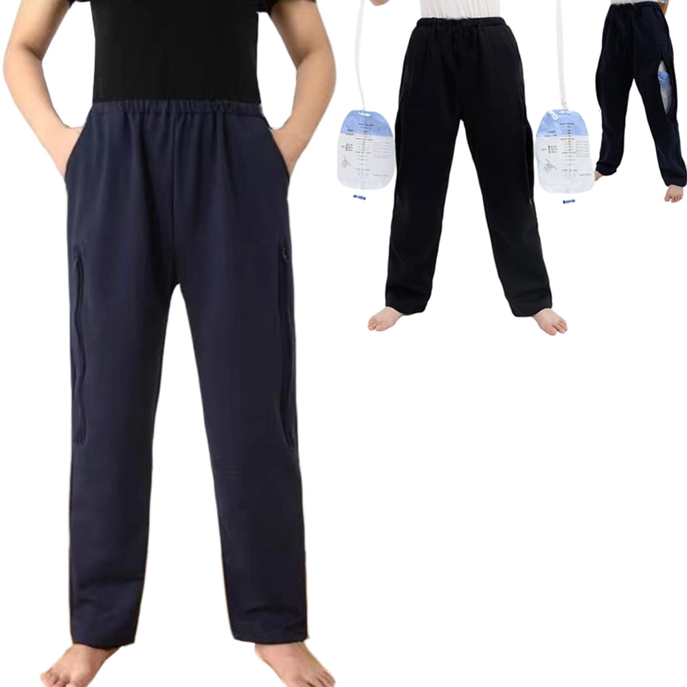 AUSTYLCO urine bag holder pants with hidden pocket for discreet carrying.