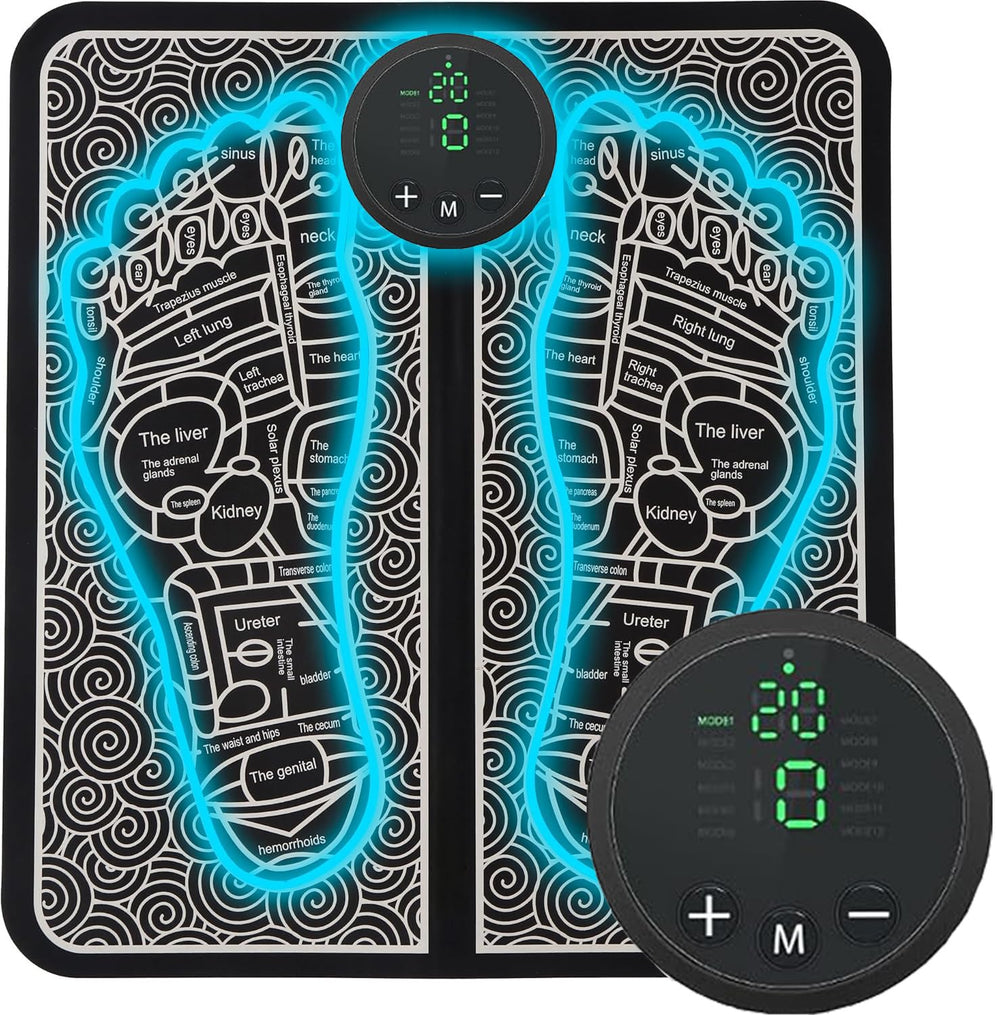 Autagpen foot massager device at home for soothing comfort and circulation.