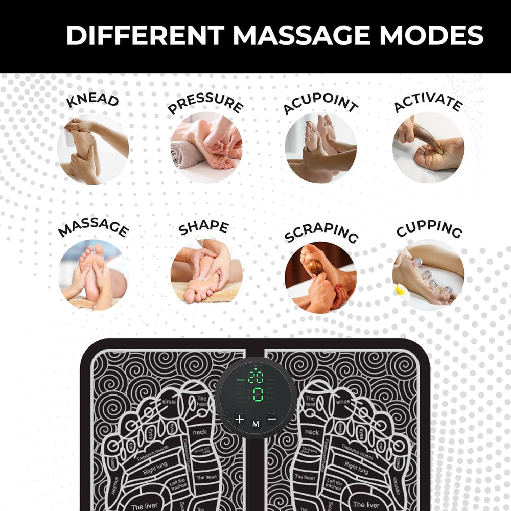 Autagpen foot massager in use offers gentle comfort during a break.