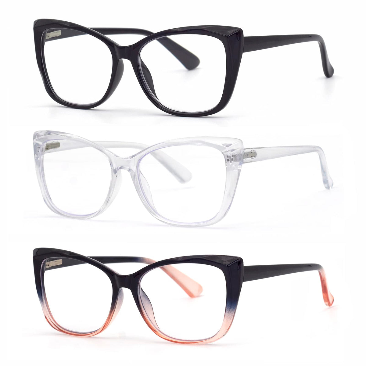 Autojouls lentes de lectura para mujer con marco negro estilo Oprah, cómodo para uso diario.