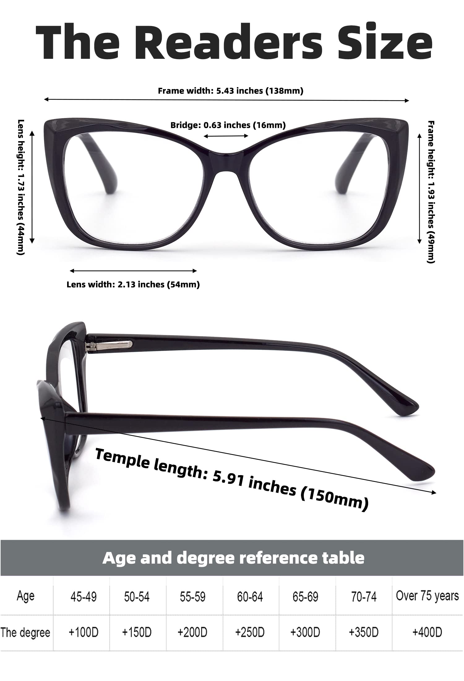 Autojouls lentes lectura color negro para oficina y casa.