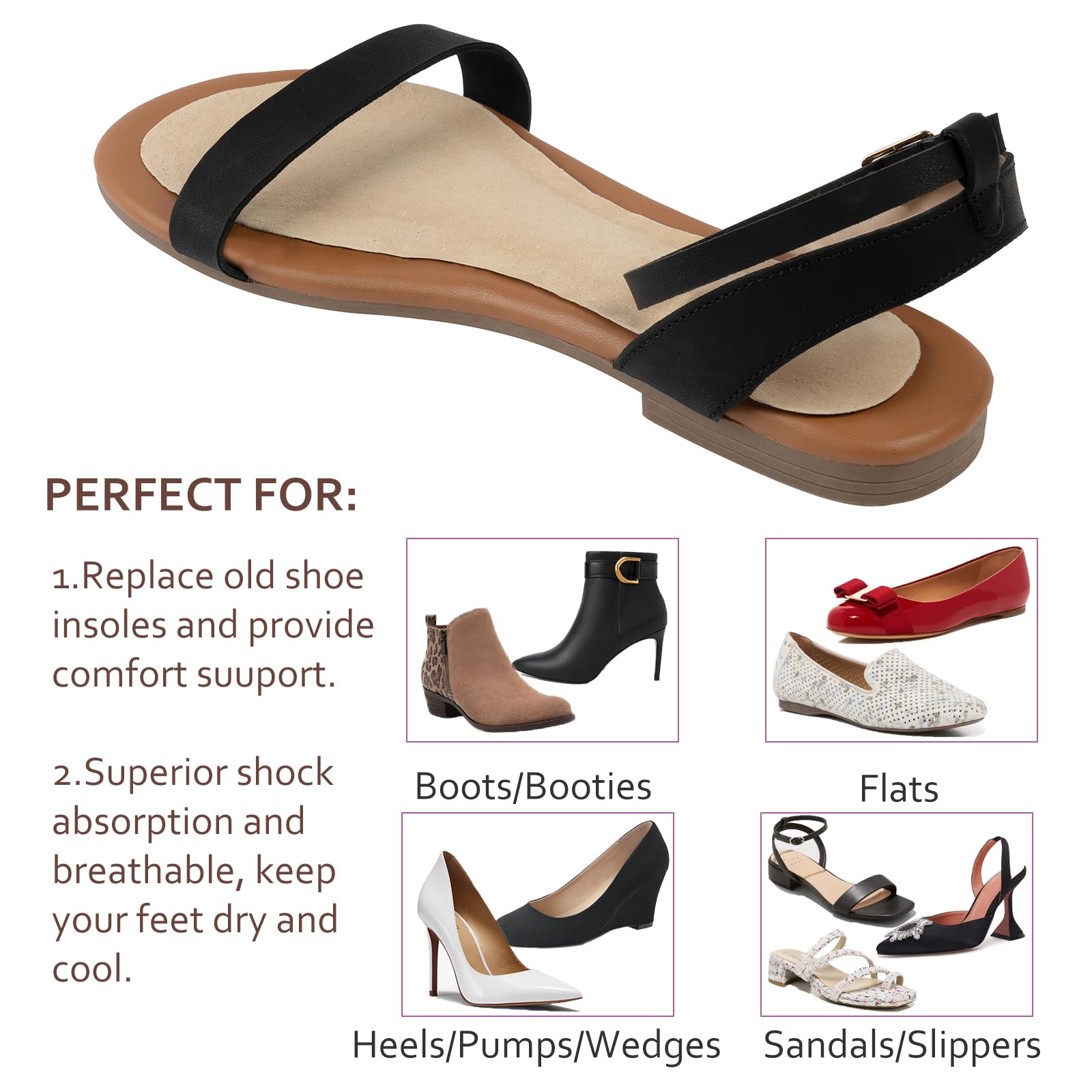 AUTPRO cut-to-fit pigskin pad adapts to various footwear