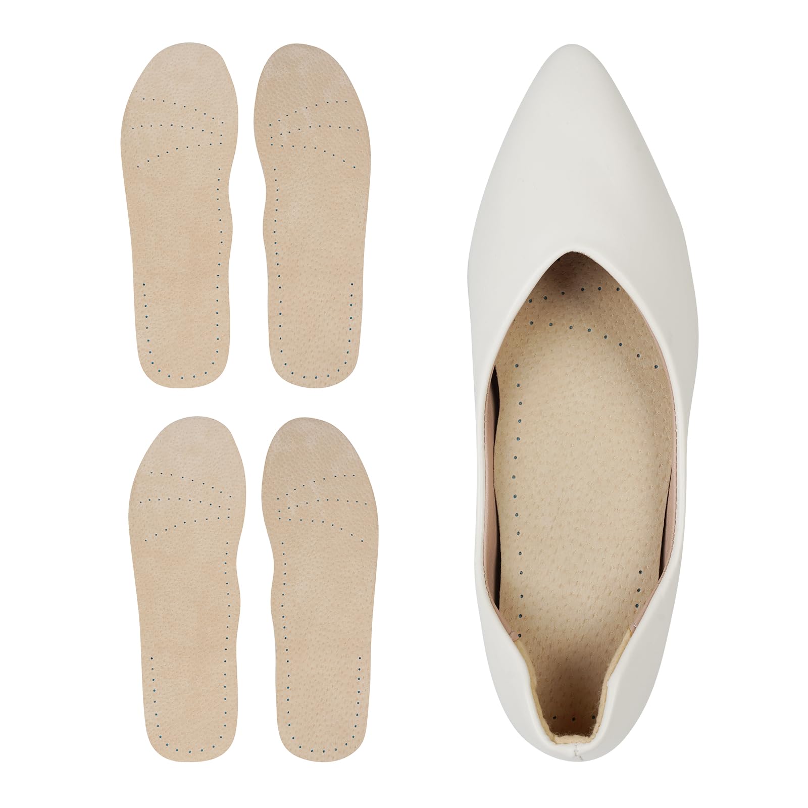 AUTPRO pigskin sockless insole top view showing premium material for dry, comfortable feet.