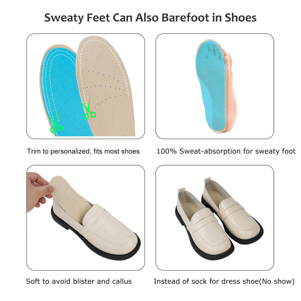 AUTPRO sockless insoles trim-friendly for women and men with adjustable fit.