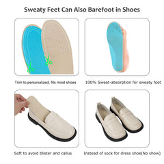 AUTPRO sockless insoles trim-friendly for women and men with adjustable fit.