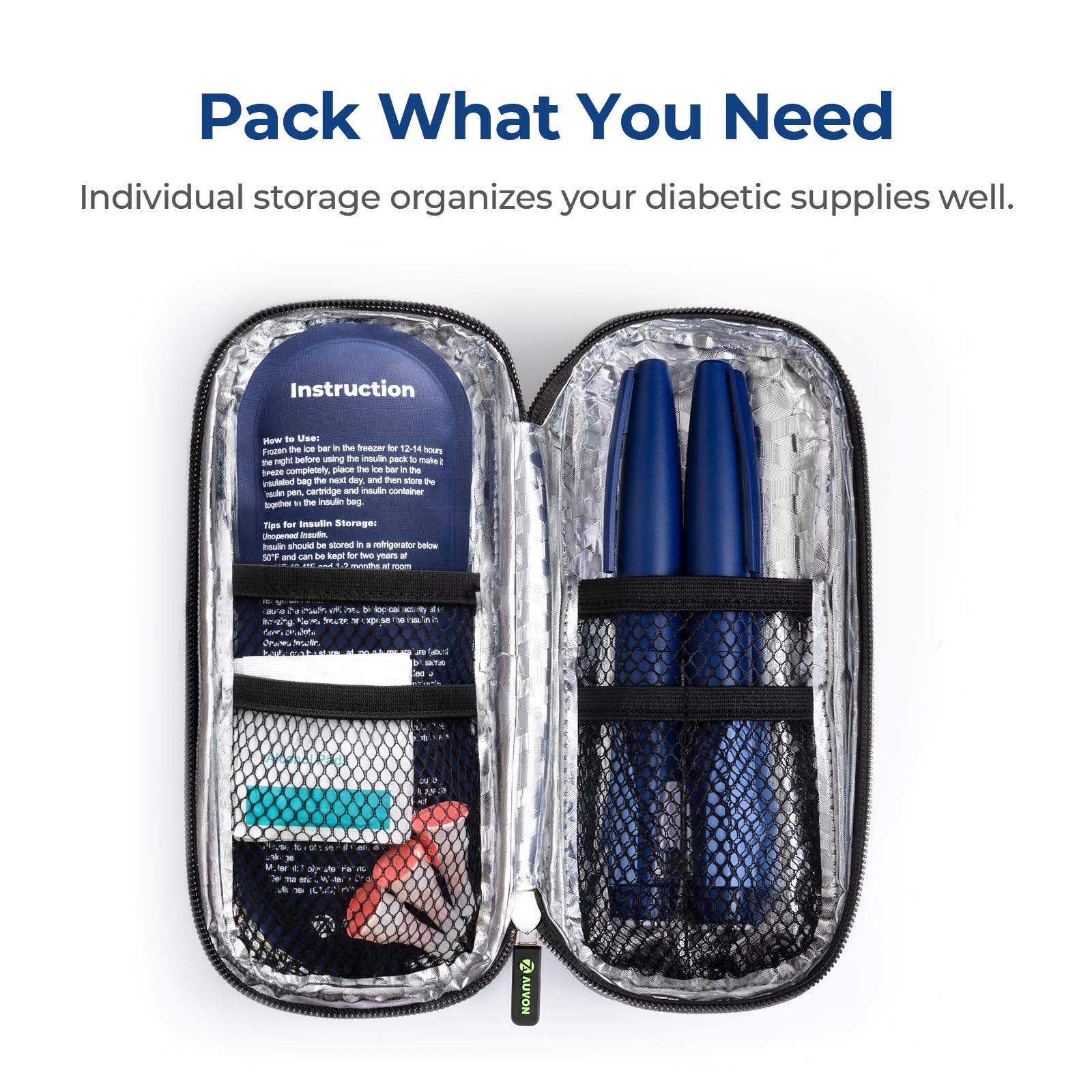 Funda resistente AUVON de Oxford con interior aluminizado.