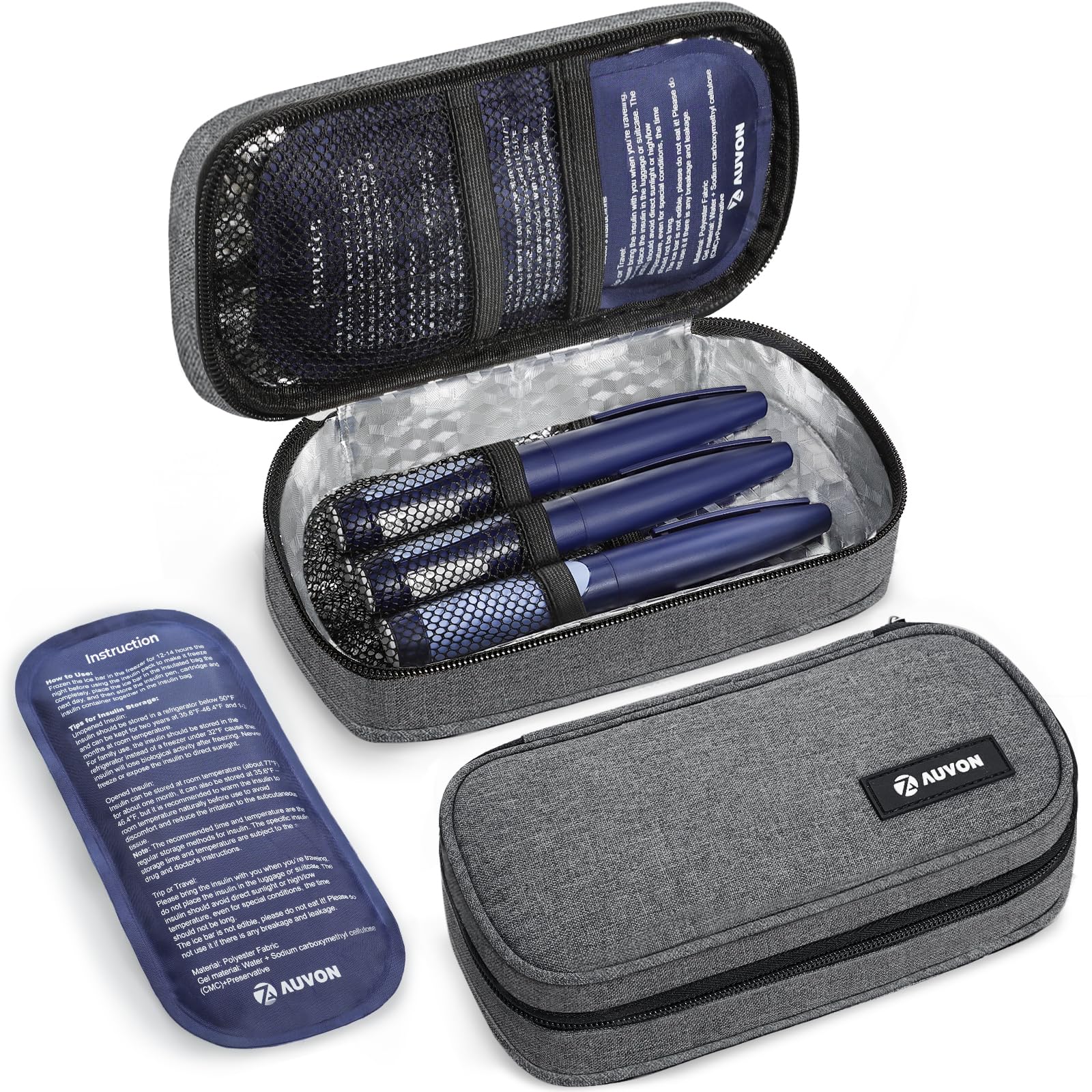 AUVON insulin cooler travel case for secure insulin storage on the go