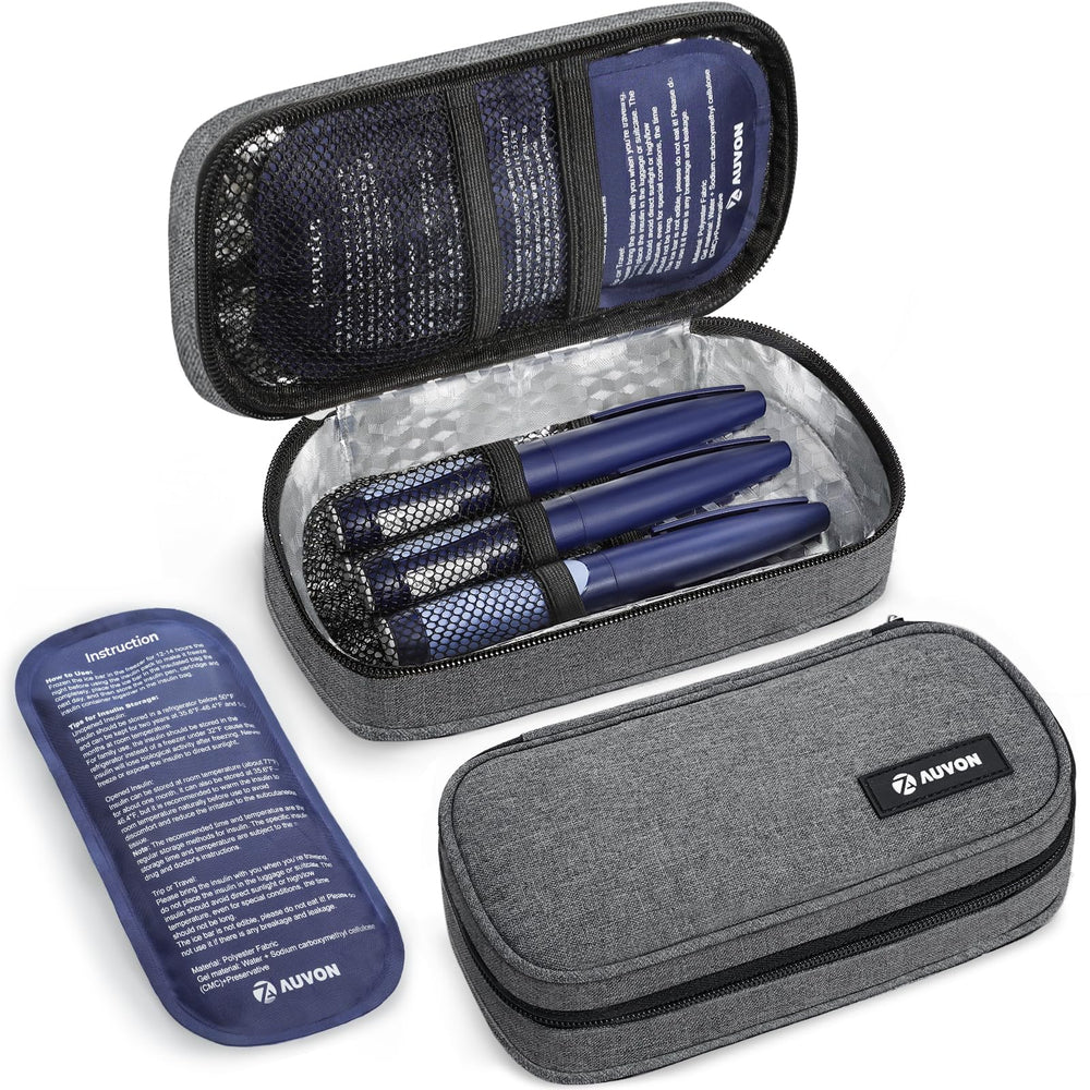 AUVON insulin cooler travel case for secure insulin storage on the go