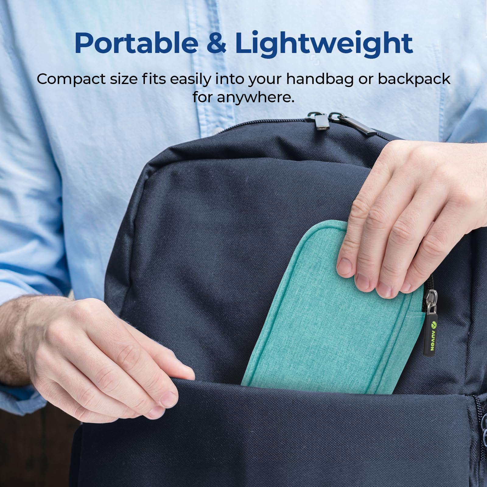 Interior compartments highlight neat storage for pens, refills, and wipes.