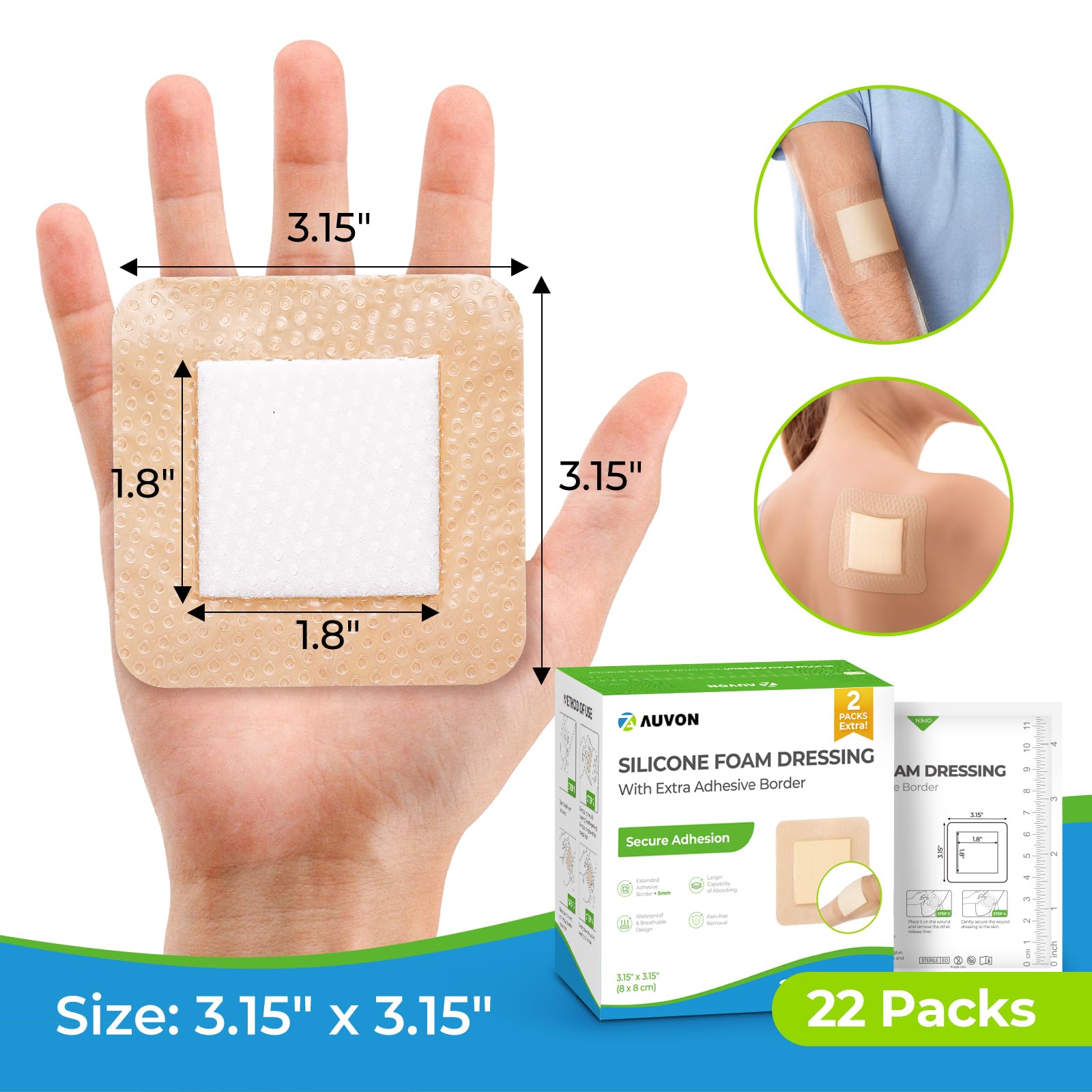 AUVON high-absorbent layer disperses exudate for added protection