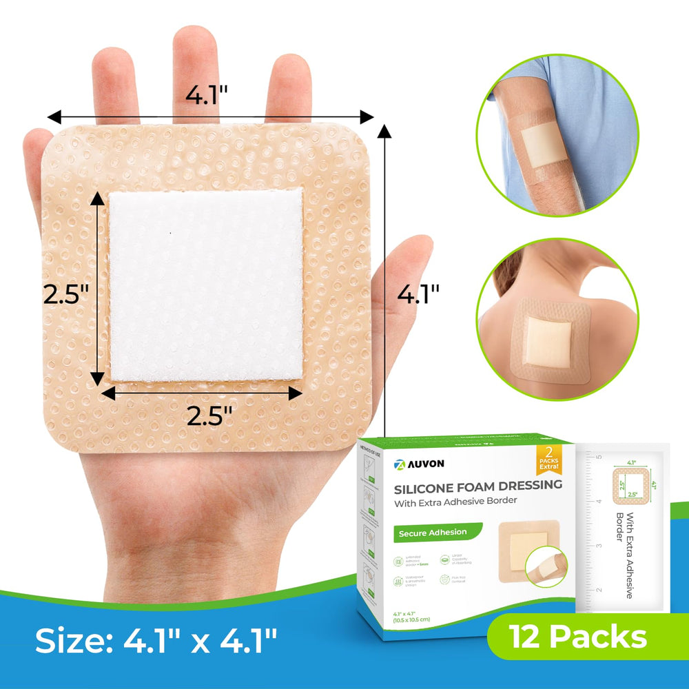 AUVON soft silicone surface allows painless removal without disturbing the wound.