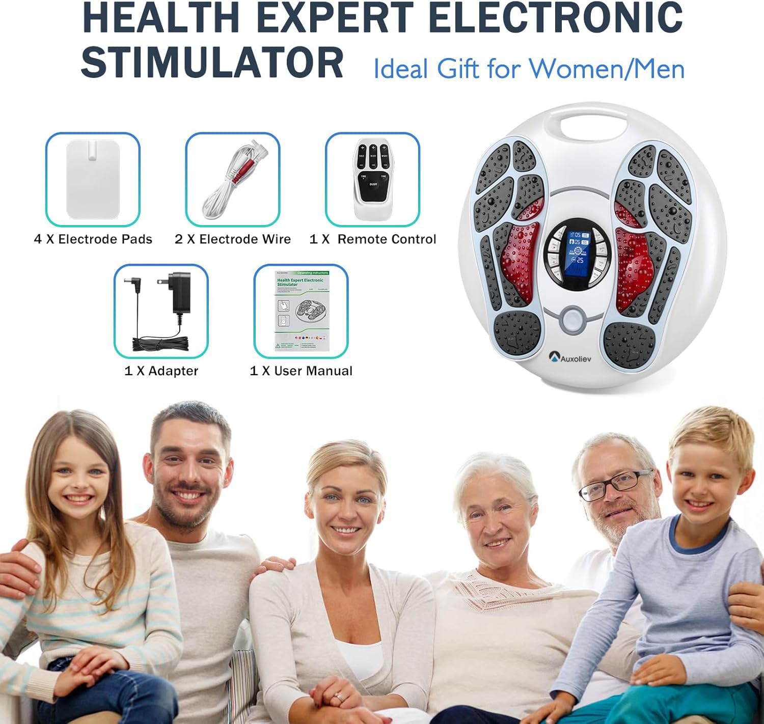 Auxoliev power adapter cable ensures quick setup and continuous use.