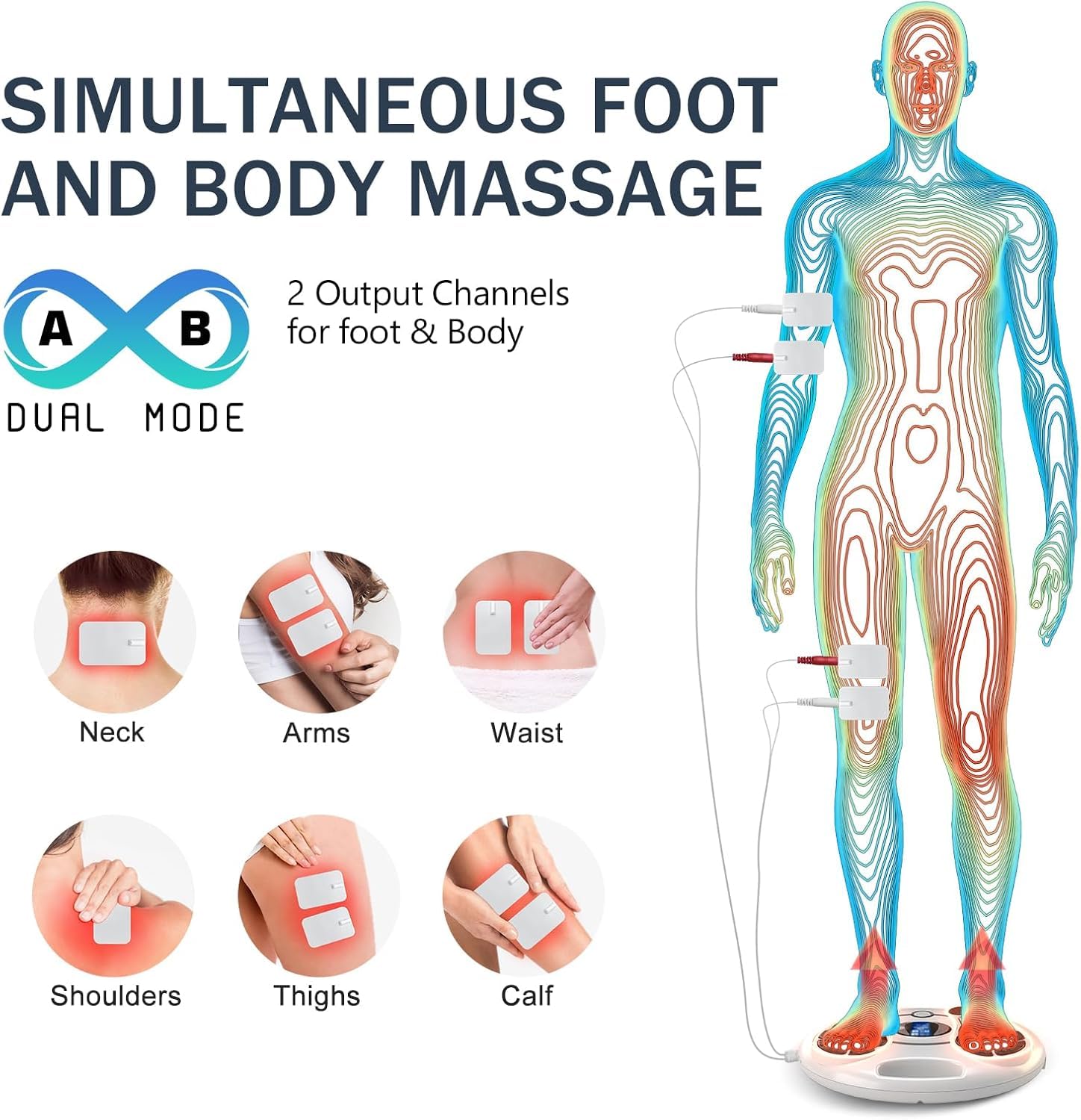 Auxoliev electrode pads for foot massager ready to target pain points.