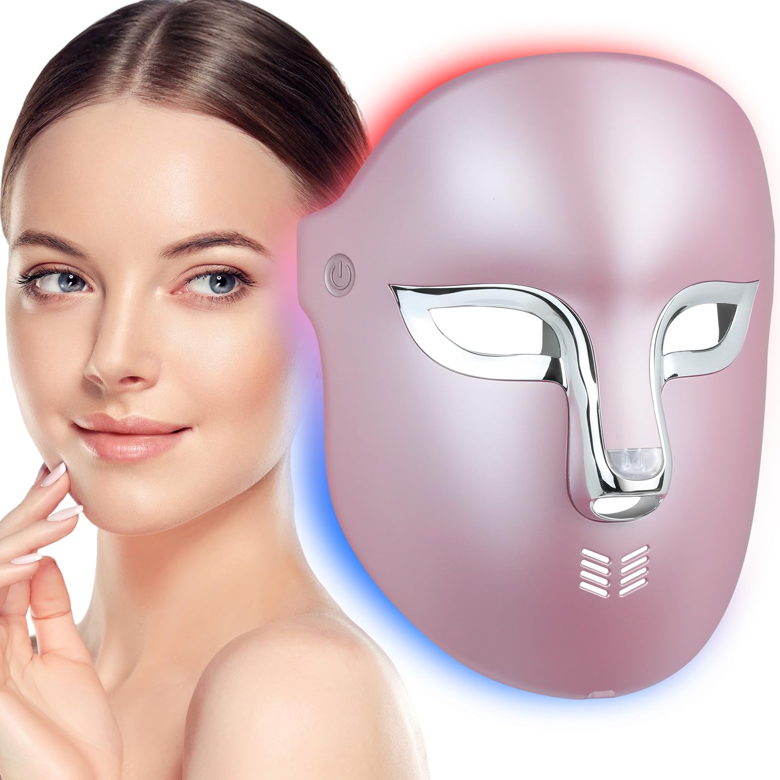 Auxoliev FSA Red Light Mask front view for full-face light therapy and improved skin tone